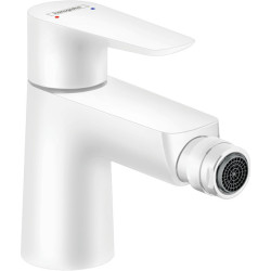 Hansgrohe Talis E Jednouchwytowa bateria bidetowa z kompletem odpływowym z cięgłem, Biały Matowy