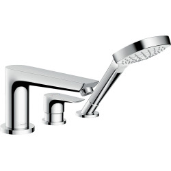 Hansgrohe Talis E 3-otworowa jednouchwytowa bateria na brzeg wanny, Secuflex, Chrom
