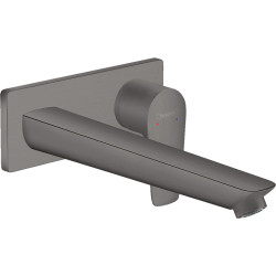 Hansgrohe Talis E Jednouchwytowa bateria umywalkowa z wylewką 22,5 cm, ścienna, podtynkowa, Czarny Chrom Szczotkowany