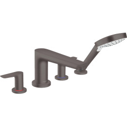 Hansgrohe Talis E 4-otworowa bateria na brzeg wanny, Czarny Chrom