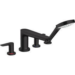 Hansgrohe Talis E 4-otworowa bateria na brzeg wanny, Czarny Matowy