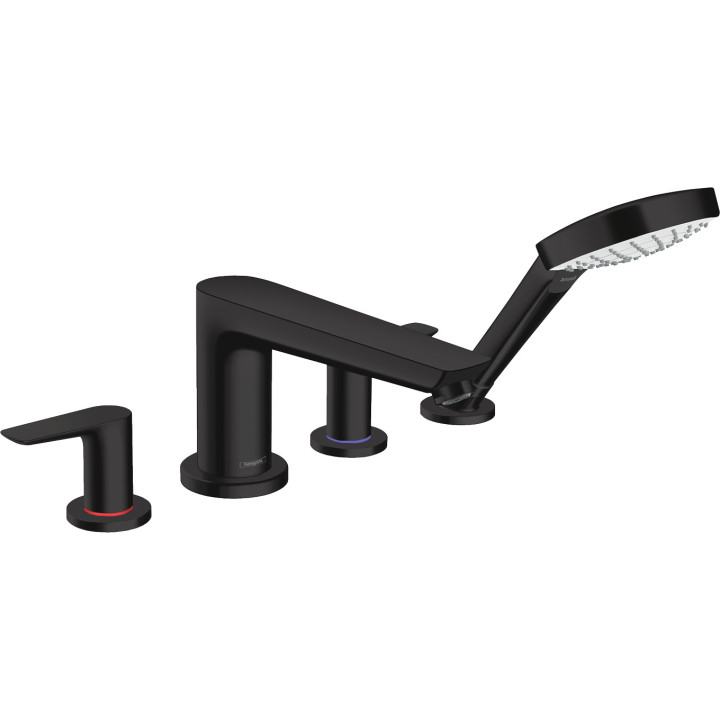 Hansgrohe Talis E 4-otworowa bateria na brzeg wanny, Czarny