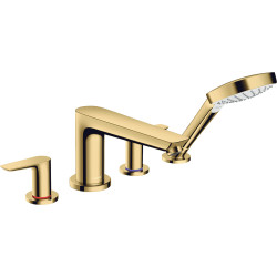 Hansgrohe Talis E 4-otworowa bateria na brzeg wanny, Złoty Optyczny Polerowany