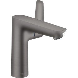 Hansgrohe Talis E Jednouchwytowa bateria umywalkowa 150 z kompletem odpływowym z cięgłem, Czarny Chrom Szczotkowany