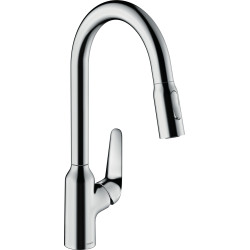 Hansgrohe Focus M42 Jednouchwytowa bateria kuchenna 220, wyciągana wylewka, 2jet, Chrom