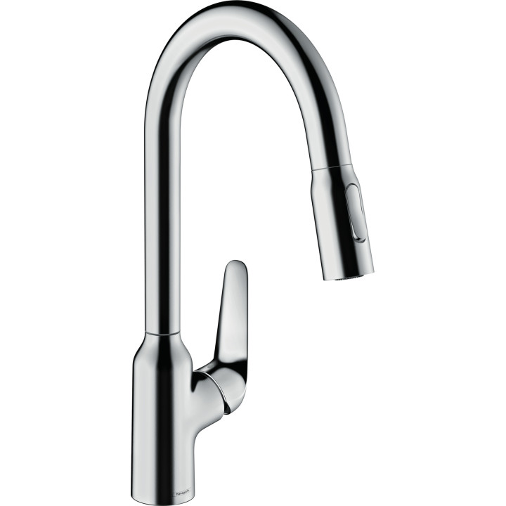 HG Focus M42 Jednouchwytowa bateria kuchenna 220, wyciągana wylewka, 2jet, Chrom
