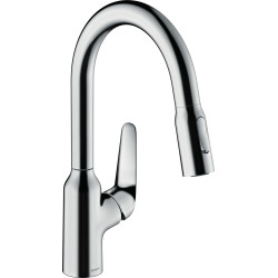 Hansgrohe Focus M42 Jednouchwytowa bateria kuchenna 180, wyciągana wylewka, 2jet, Chrom