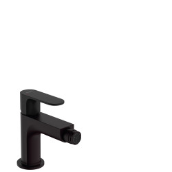 Hansgrohe Rebris S Jednouchwytowa bateria bidetowa z kompletem odpływowym z cięgłem, Czarny Matowy