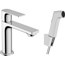 Hansgrohe Rebris E Jednouchwytowa bateria umywalkowa 110 z główką Bidette i wężem 160 cm, bez kompletu odpływowego, Chrom