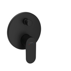 Hansgrohe Rebris S Jednouchwytowa bateria wannowa zgodna z normą EN 1717, podtynkowa do iBox universal, Czarny Matowy