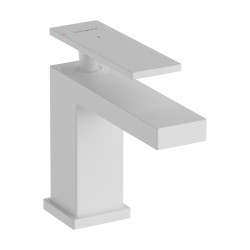 Hansgrohe Tecturis E Jednouchwytowa bateria umywalkowa 80 CoolStart EcoSmart+ z kompletem odpływowym z cięgłem, Biały Matowy