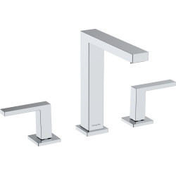 HG Tecturis E 3-otworowa bateria umywalkowa 150 EcoSmart+ z kompletem odpływowym Push-Open, Chrom
