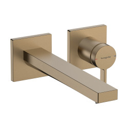 Hansgrohe Tecturis E Jednouchwytowa bateria umywalkowa EcoSmart+ z wylewką 22,5 cm, ścienna, podtynkowa, Brąz Szczotkowany