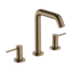 Hansgrohe Tecturis S 3-otworowa bateria umywalkowa 150 EcoSmart+ z kompletem odpływowym Push-Open, Brąz Szczotkowany