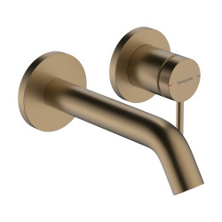Hansgrohe Tecturis S Jednouchwytowa bateria umywalkowa EcoSmart+ z wylewką 16,5 cm, ścienna, podtynkowa, Brąz Szczotkowany