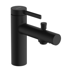 Hansgrohe Zesis S Jednouchwytowa bateria wannowa Monotrou z przełącznikiem ciśnieniowym, Czarny Matowy