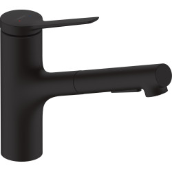 Hansgrohe Zesis M33 Jednouchwytowa bateria kuchenna 150, metalowa wyciągana wylewka, 2jet, Czarny Matowy