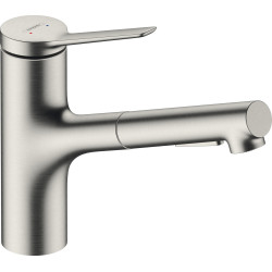 Hansgrohe Zesis M33 Jednouchwytowa bateria kuchenna 150, metalowa wyciągana wylewka, 2jet, Stal Szlachetna Finish