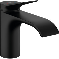 Hansgrohe Vivenis Jednouchwytowa bateria umywalkowa 80 z kompletem odpływowym z cięgłem, Czarny Matowy