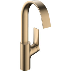 Hansgrohe Vivenis Jednouchwytowa bateria umywalkowa 210 z obrotową wylewką i kompletem odpływowym z cięgłem, Brąz Szczotkowany