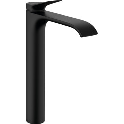 Hansgrohe Vivenis Jednouchwytowa bateria umywalkowa 250 do umywalek nablatowych z kompletem odpływowym z cięgłem, Czarny Matowy
