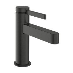 Hansgrohe Finoris Jednouchwytowa bateria umywalkowa 100 CoolStart z kompletem odpływowym Push-Open, Czarny Chrom Szczotkowany