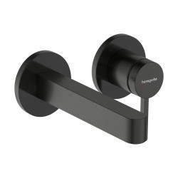 Hansgrohe Finoris Jednouchwytowa bateria umywalkowa z wylewką 16,8 cm, ścienna, podtynkowa, Czarny Chrom Szczotkowany