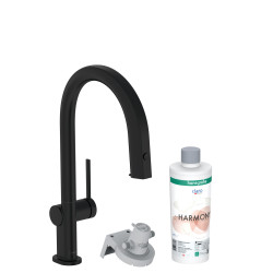 Hansgrohe Aqittura M91 FilterSystem 210 1jet z wyciąganą wylewką, zestaw startowy, Czarny Matowy