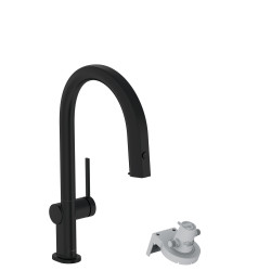 Hansgrohe Aqittura M91 FilterSystem 210 1jet z wyciąganą wylewką, Czarny Matowy