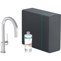 Hansgrohe Aqittura M91 SodaSystem 210, wyciągana wylewka, 1jet, sBox, Chrom