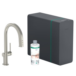 Hansgrohe Aqittura M91 SodaSystem 210, wyciągana wylewka, 1jet