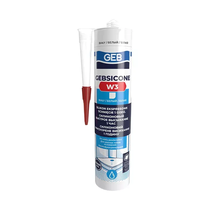Silikon GEBSICONE W3 SANITARNY BIAŁY 280 ml