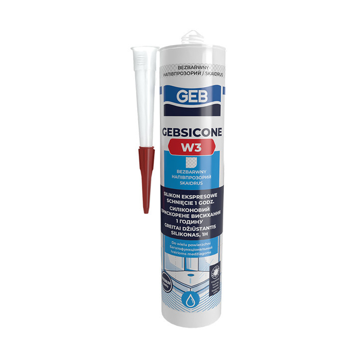 Silikon GEBSICONE W3 SANITARNY BEZBARWNY 280 ml