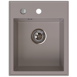 STAMPO zlewozmywak granitowy 1-kom. 50/40 cm, taupe – Ferro