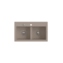 STAMPO zlewozmywak granitowy 2-kom 45/75 cm, piaskowy – Ferro