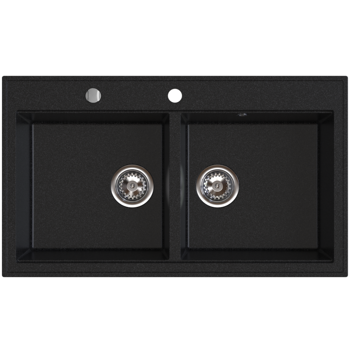 STAMPO double bowl granite sink 50/86 cm, grafitowy