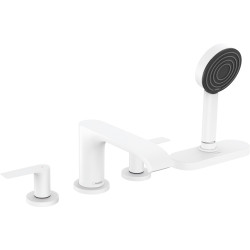 Hansgrohe Vivenis 4-otworowa bateria na brzeg wanny, sBox, Biały Matowy