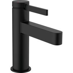 Hansgrohe Finoris Jednouchwytowa bateria umywalkowa 100 z kompletem odpływowym Push-Open, Czarny Matowy