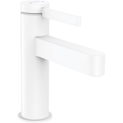 Hansgrohe Finoris Jednouchwytowa bateria umywalkowa 100 z kompletem odpływowym Push-Open, Biały Matowy