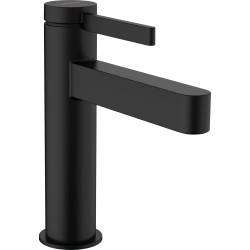 Hansgrohe Finoris Jednouchwytowa bateria umywalkowa 110 CoolStart z kompletem odpływowym z cięgłem, Czarny Matowy