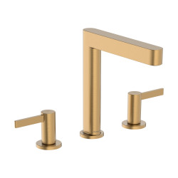 Hansgrohe Finoris 3-otworowa bateria umywalkowa 160 z kompletem odpływowym Push-Open, Brąz Szczotkowany