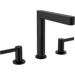 Hansgrohe Finoris 3-otworowa bateria umywalkowa 160 z kompletem odpływowym Push-Open, Czarny Matowy