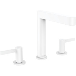Hansgrohe Finoris 3-otworowa bateria umywalkowa 160 z kompletem odpływowym Push-Open, Biały Matowy