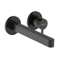 Hansgrohe Finoris Jednouchwytowa bateria umywalkowa z wylewką 22,8 cm, ścienna, podtynkowa, Czarny Chrom Szczotkowany