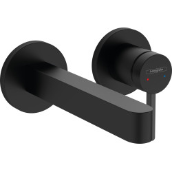 Hansgrohe Finoris Jednouchwytowa bateria umywalkowa z wylewką 16,8 cm, ścienna, podtynkowa, Czarny Matowy