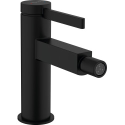 Hansgrohe Finoris Jednouchwytowa bateria bidetowa z kompletem odpływowym Push-Open, Czarny Matowy