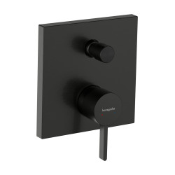 Hansgrohe Finoris Jednouchwytowa bateria wannowa zgodna z normą EN 1717, podtynkowa do iBox universal, Czarny Chrom Szczotkowany
