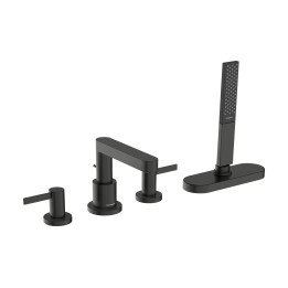 Hansgrohe Finoris 4-otworowa bateria na brzeg wanny, sBox, Czarny