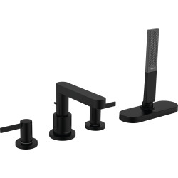 Hansgrohe Finoris 4-otworowa bateria na brzeg wanny, sBox, Czarny Matowy