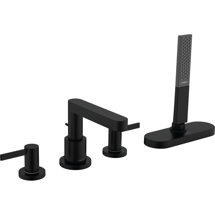 Hansgrohe Finoris 4-otworowa bateria na brzeg wanny, sBox, Czarny